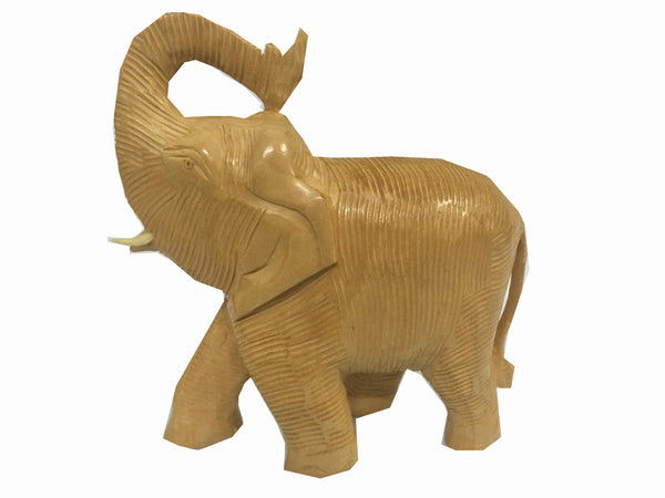 Elephant Statue Hand Carved Lucky Trunk Up Elephant Figurine Home Decor
