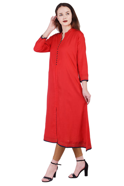 Indian Kurti Kurta Red Kurta For Women Rayon Kurti Indian Dresses For Women - VIHAAN IMPEX STORE