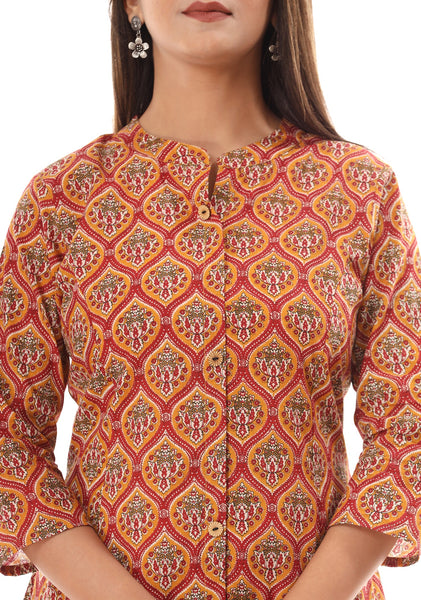 Casual Cotton Floral Printed Kurti For Women
