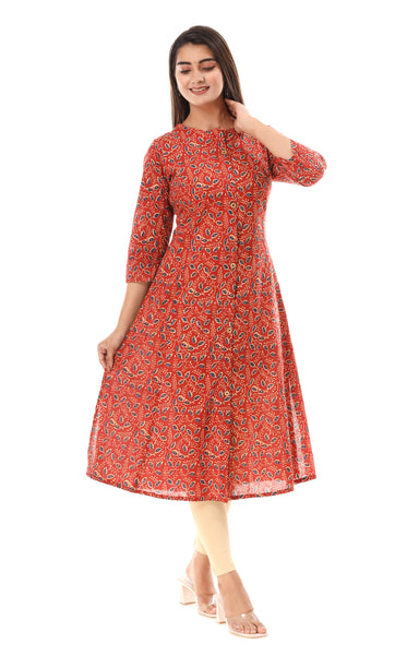 Cotton Casual Floral Printed Kurti For Women