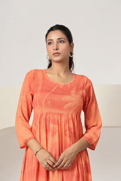 Women's Casual Coral Maxi Dress | Flowy A-Line Summer Dress | Beach Vacation Dress