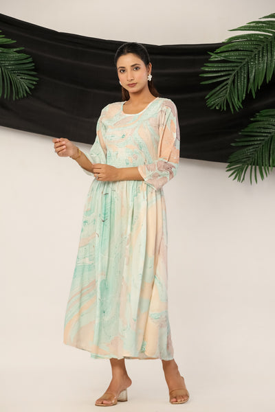 Women’s Smocked Corset Style Long Kurta Tunic Top & Summer Maxi Dress