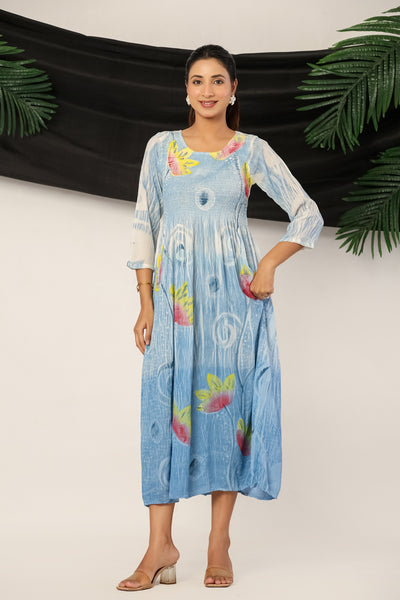 Vibrant Floral Printed Indian Kurti Dress for Women | Casual & Party Wear
