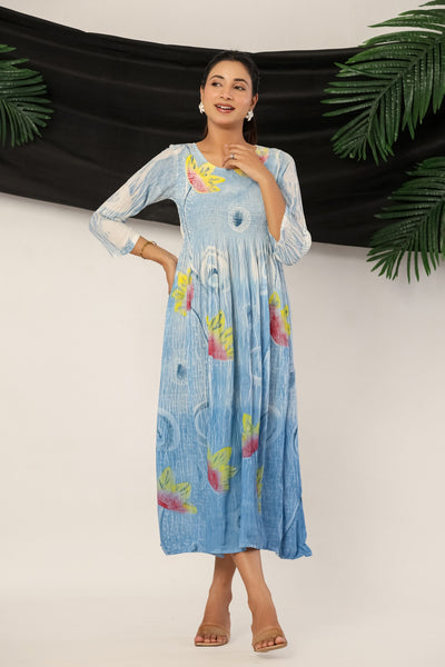 Vibrant Floral Printed Indian Kurti Dress for Women | Casual & Party Wear