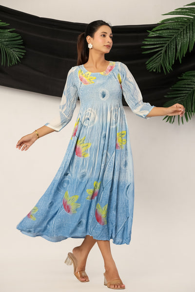 Vibrant Floral Printed Indian Kurti Dress for Women | Casual & Party Wear