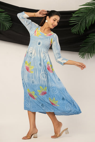 Vibrant Floral Printed Indian Kurti Dress for Women | Casual & Party Wear