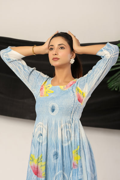 Vibrant Floral Printed Indian Kurti Dress for Women | Casual & Party Wear