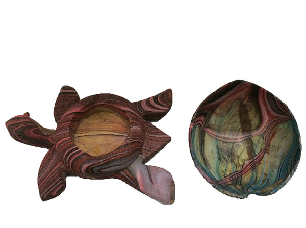 Handmade Plam Wood Turtle with coconut shell Tortoise Ashtray handicraft Item