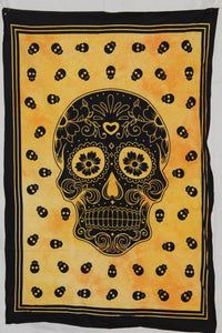 Indian Tapestry Printed Wall Art for Home Décor Human Skull