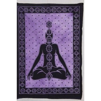 Indian Tapestry Artwork 7 Chakras Meditation Yoga Artwork Wall Décor