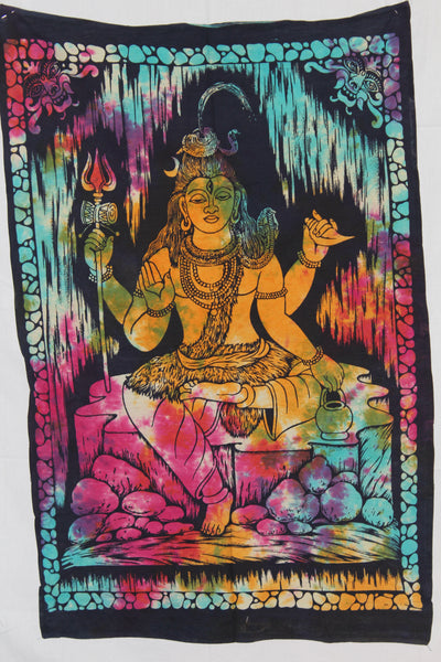 Lord Shiva Cotton Wall Art Indian Tapestry For Home Decor