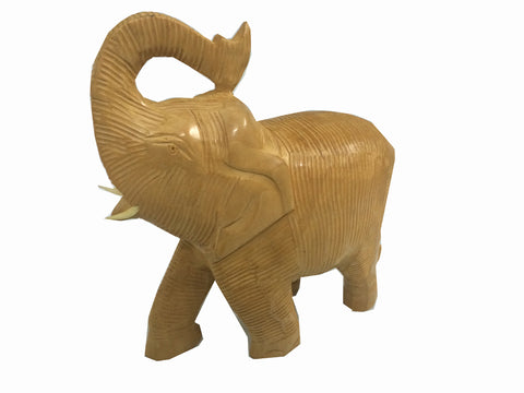 Elephant Statue Hand Carved Lucky Trunk Up Elephant Figurine Home Decor