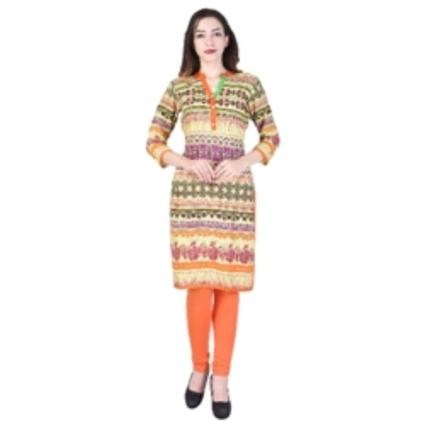 Indian Tunic Top Multi color Long Rayon A-Line Dress Party wear Kurtis For Women