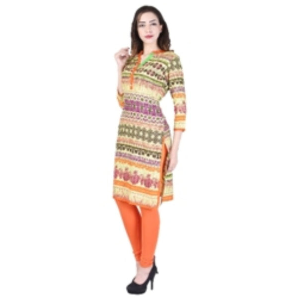 Indian Tunic Top Multi color Long Rayon A-Line Dress Party wear Kurtis For Women