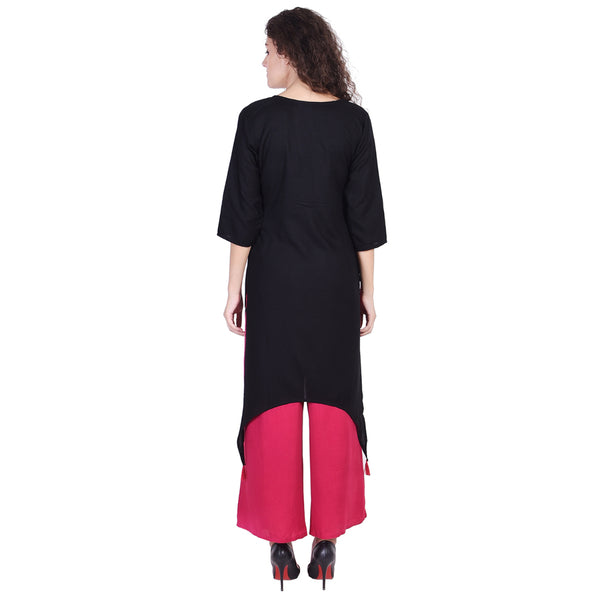 Indian kurtis black kurta rayon dresses for women