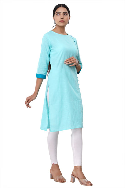 Cotton Solid Print Casual Kurti For Women