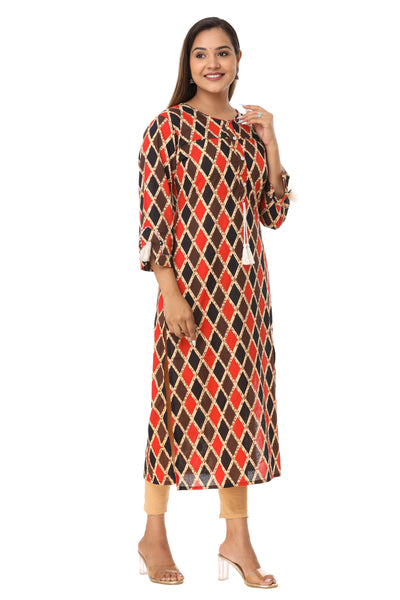 Women Geometric Print Casual Wear Indian Kurti