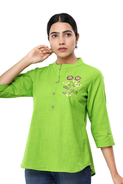 Parrot Green Casual Top for women