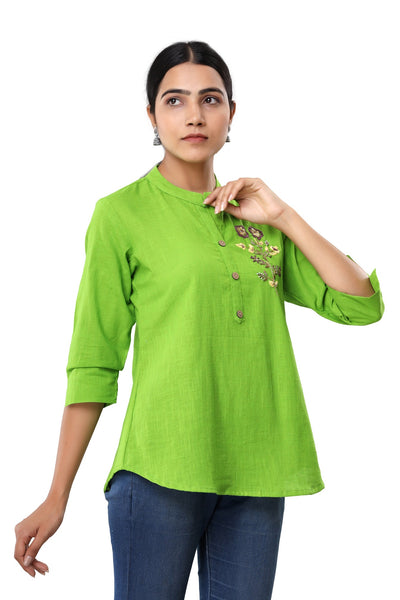 Parrot Green Casual Top for women