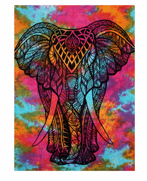Indian Elephant Tapestry Wall Hanging Indian Cotton Tapestry