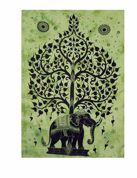 Indian Elephant Tree Of Life Wall Hanging For Home Decor