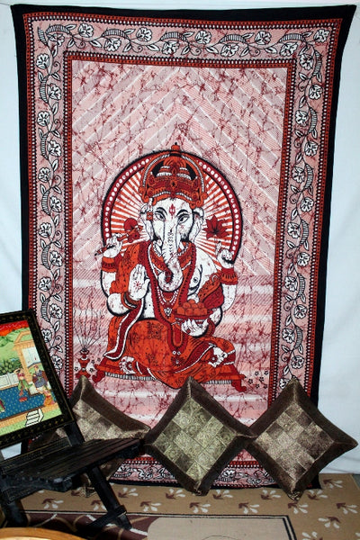 Lord Ganesha Cotton Wall Art Tapestry Home Décor